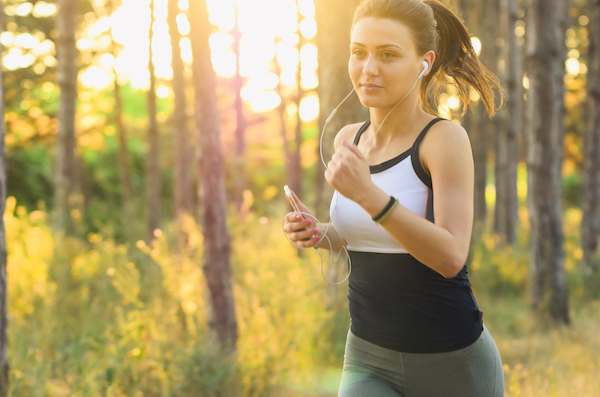 Girl running for exercise